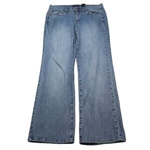 Axcess Pants Womens 12 Blue Mid Rise Pocket Button Zip Casual Denim Jeans